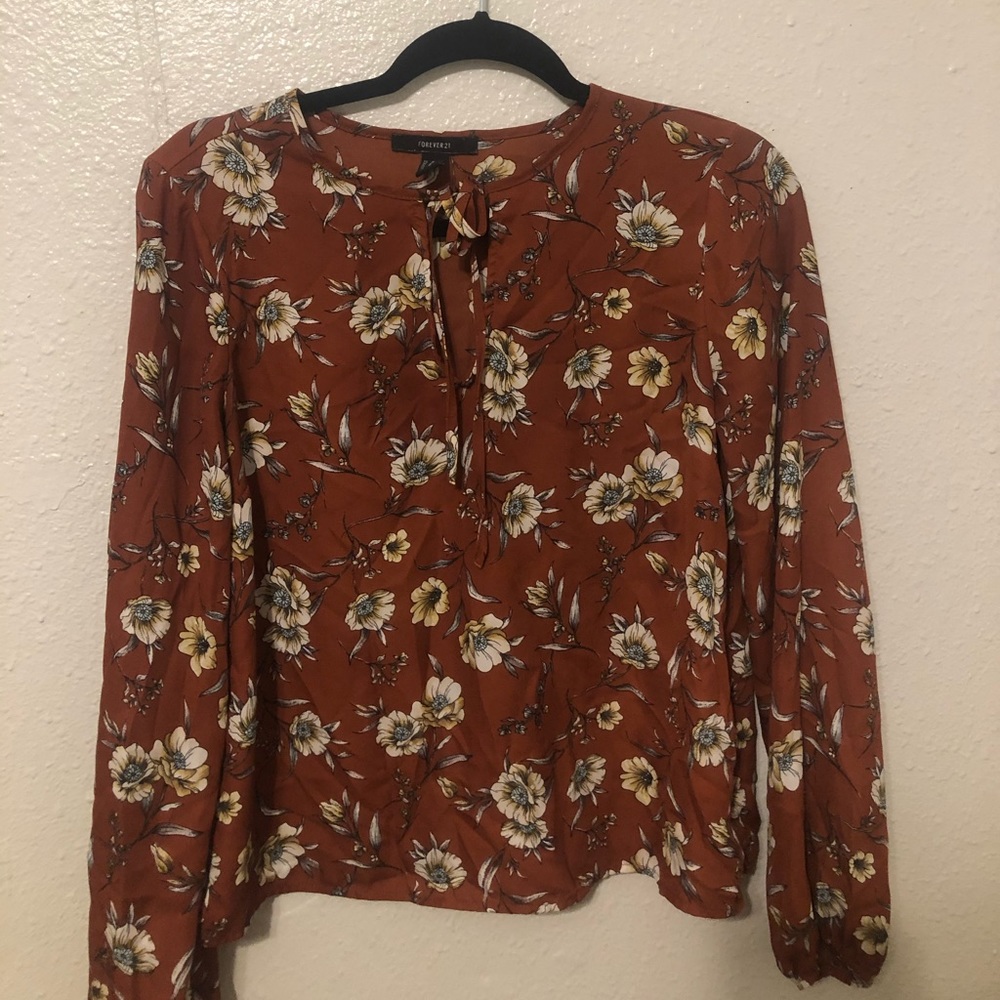 Burnt orange floral print